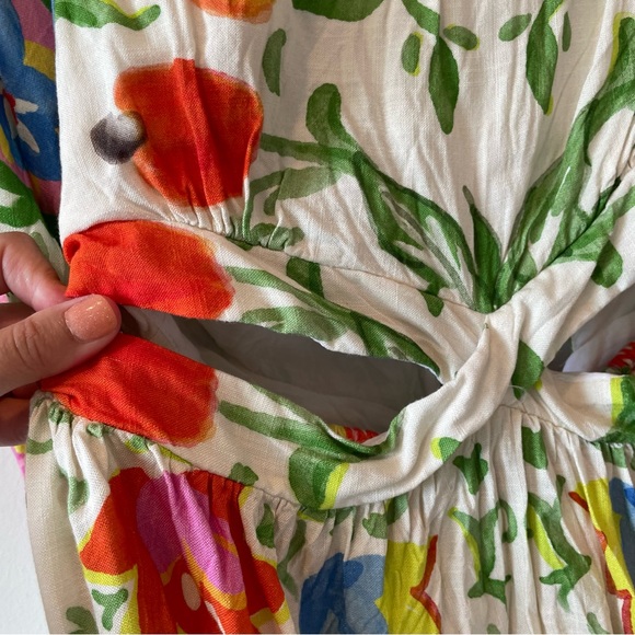 FARM Rio Floral cut out dress sz Large, purchased in Brazil, colorful - Picture 6 of 12